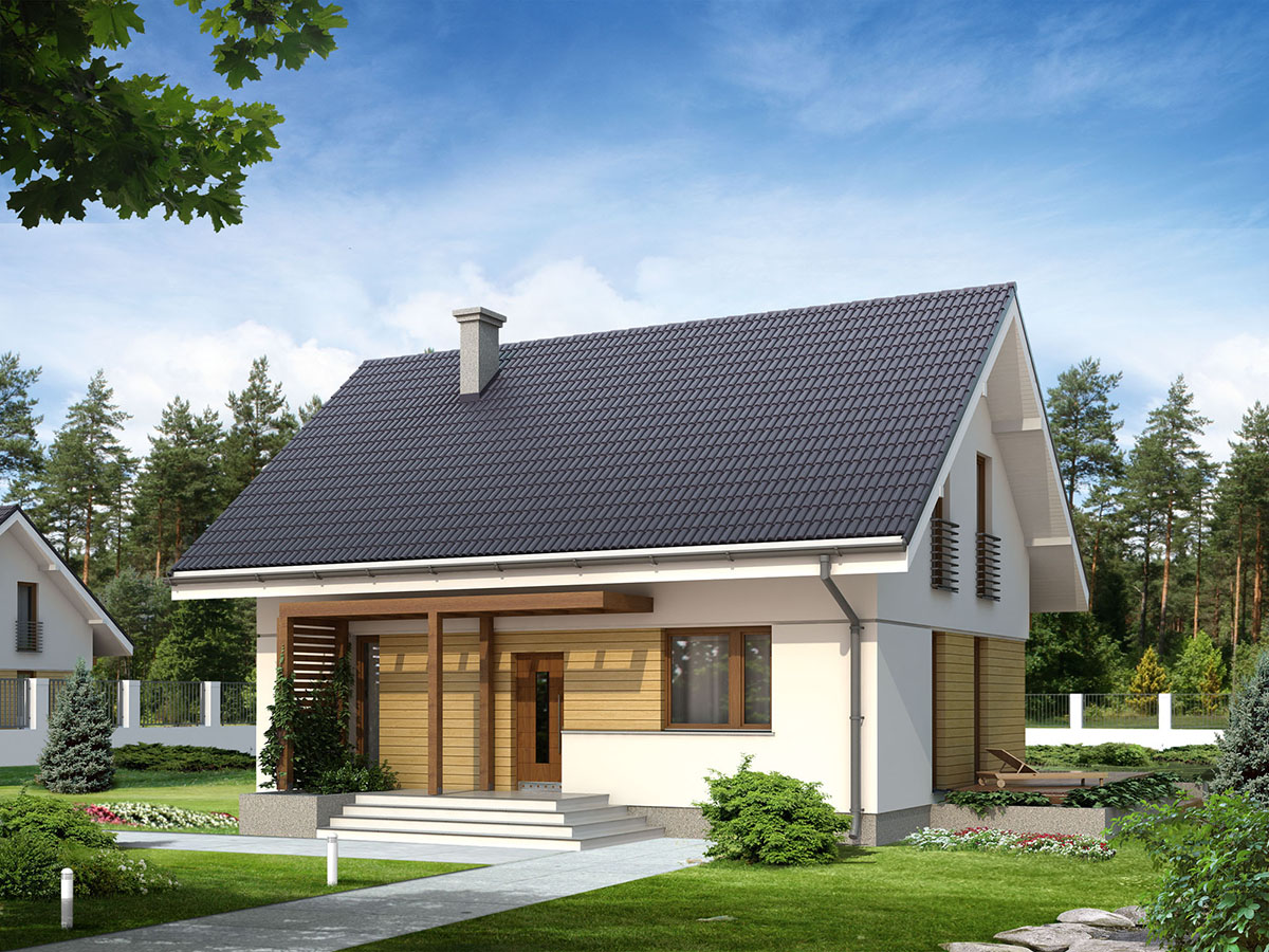 Dom drewniany kompaktowy