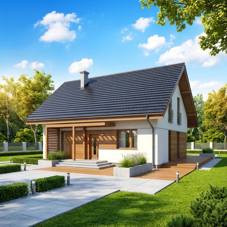 Dom drewniany kompaktowy